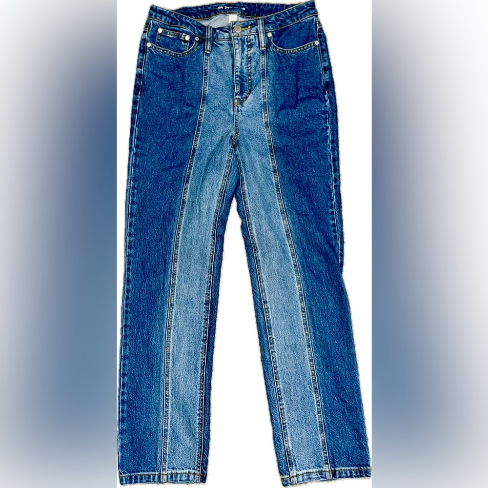 On 34th Women’s High-Rise Two-toned Straight Leg Jean